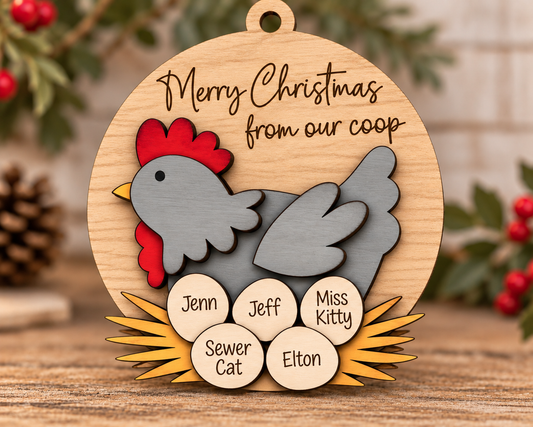 Chicken Nest Family Ornament