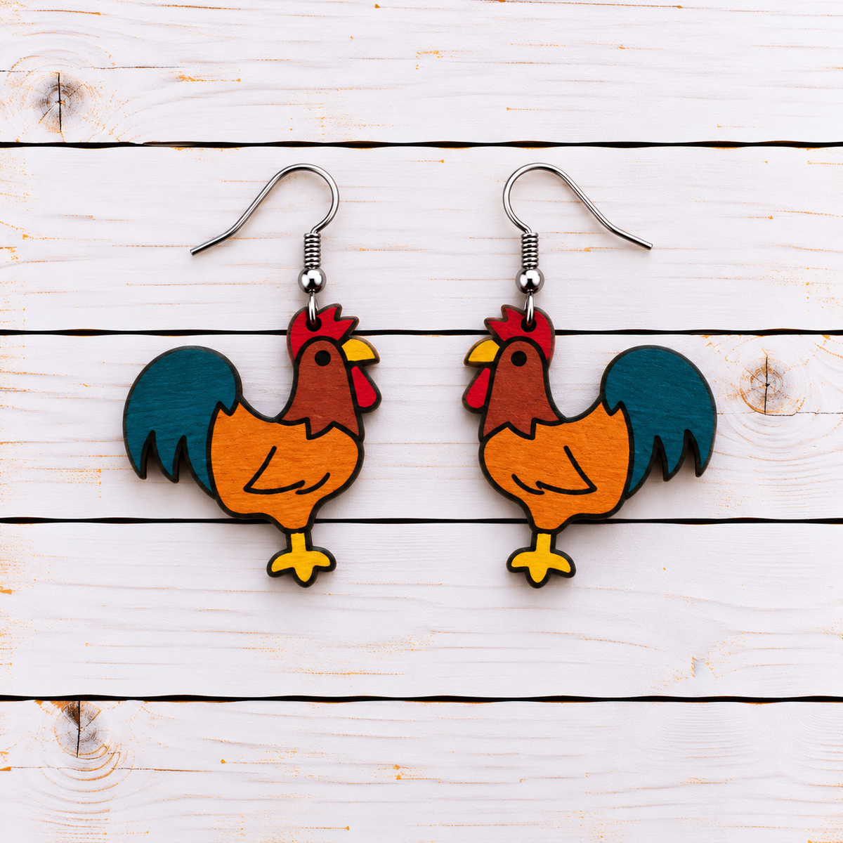 Rooster Earrings