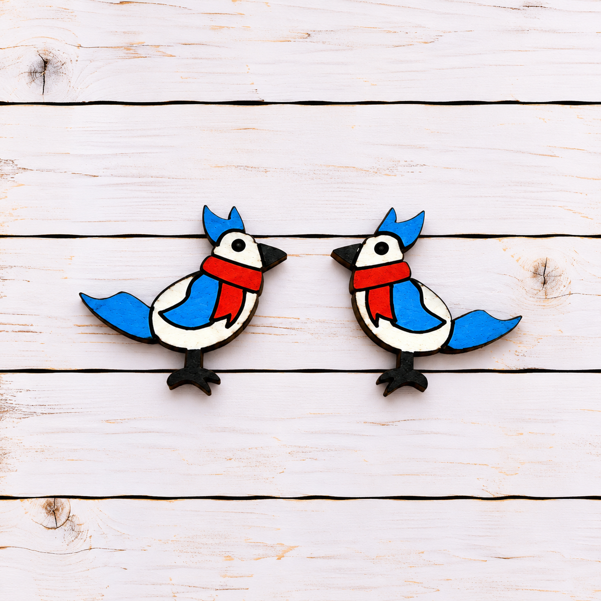 Blue Bird Stud Earrings