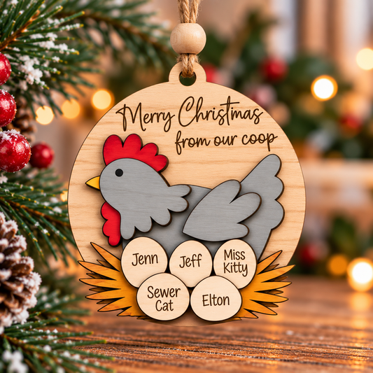 Chicken Nest Family Ornament
