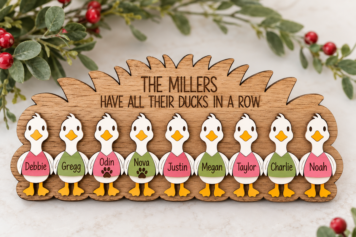 Ducks In A Row Family Ornament