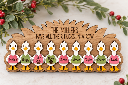 Ducks In A Row Family Ornament