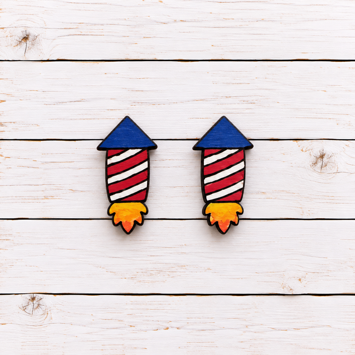 Firework Rocket Earrings