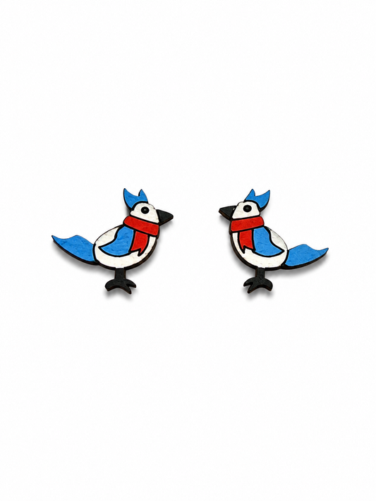 Blue Bird Stud Earrings