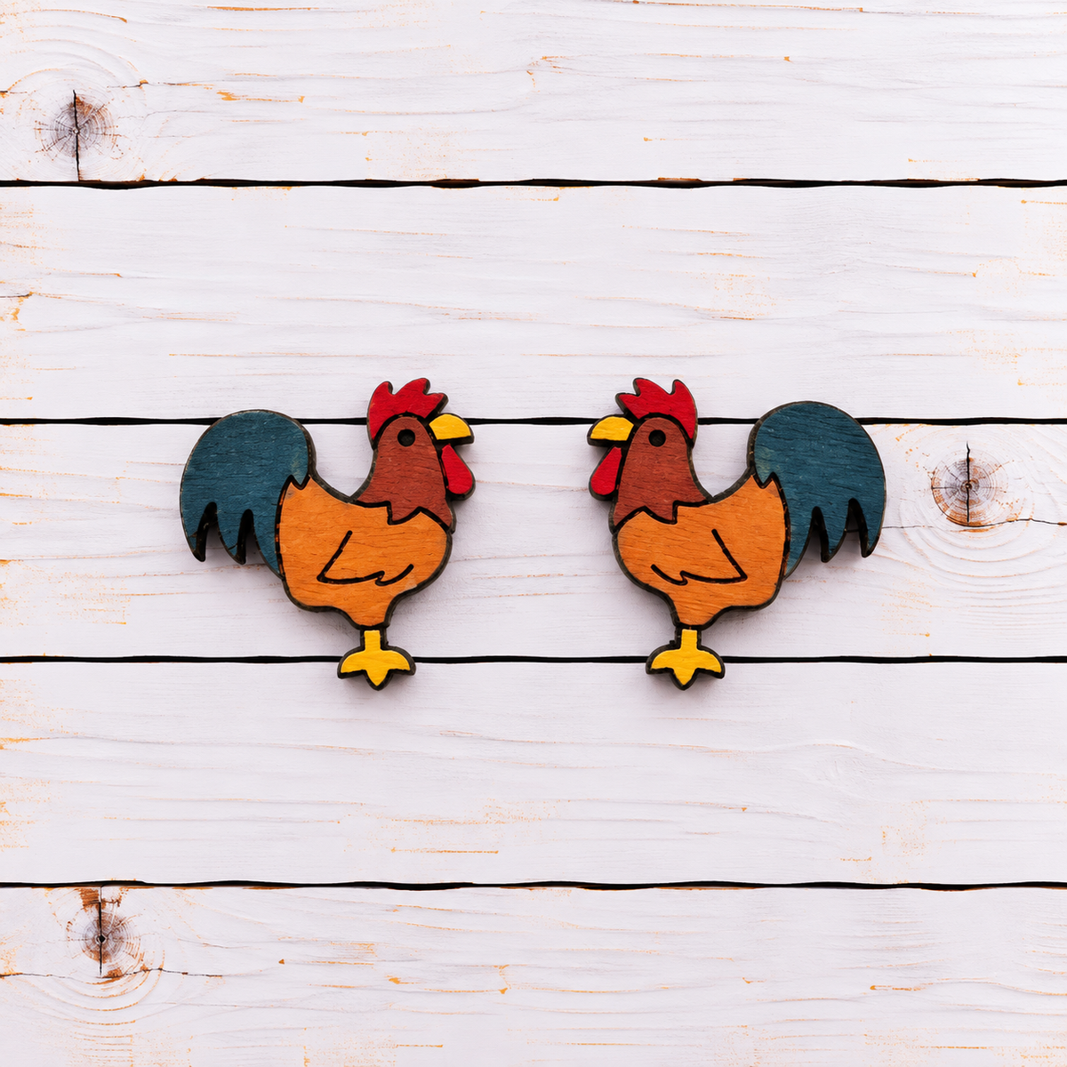 Rooster Earrings