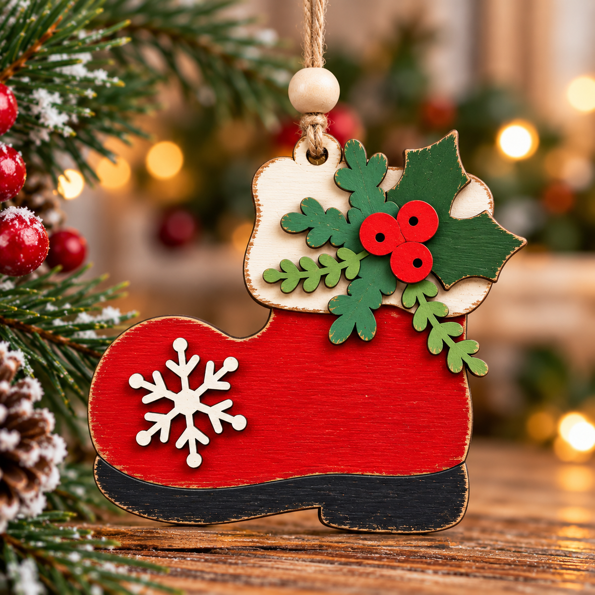 Santa Boot Ornament