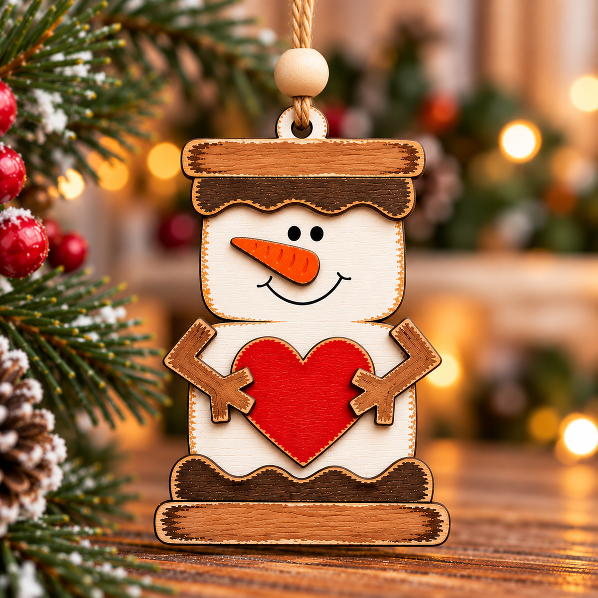 Smores Snowman Ornament