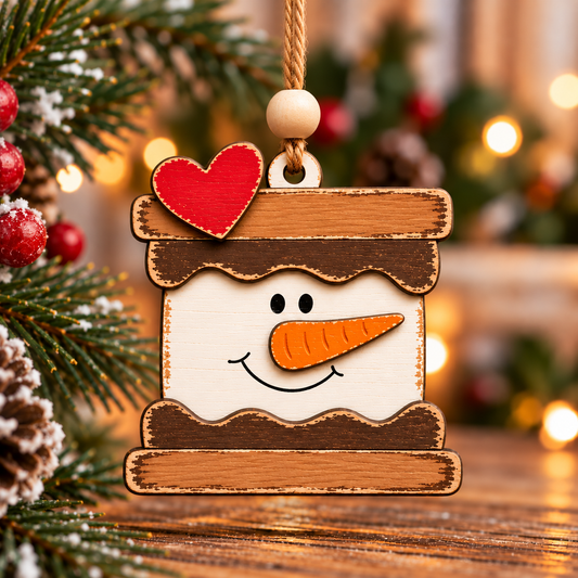 Smores Snowman Ornament
