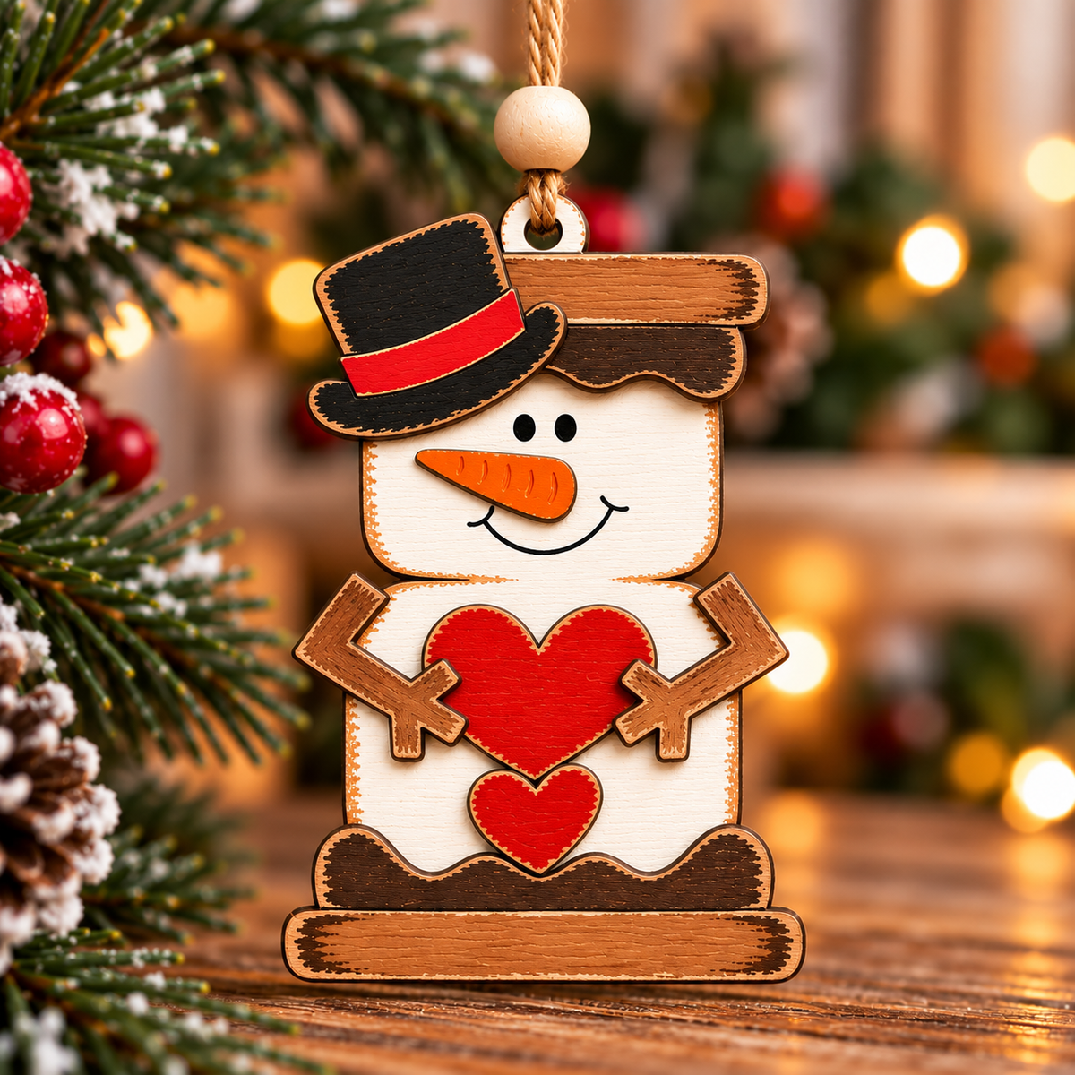 Smores Snowman Ornament